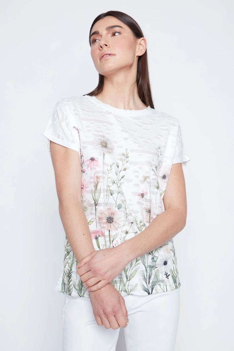 Burnout floral border top