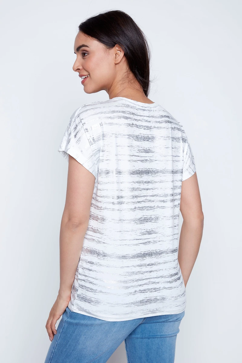 Floral foil design top