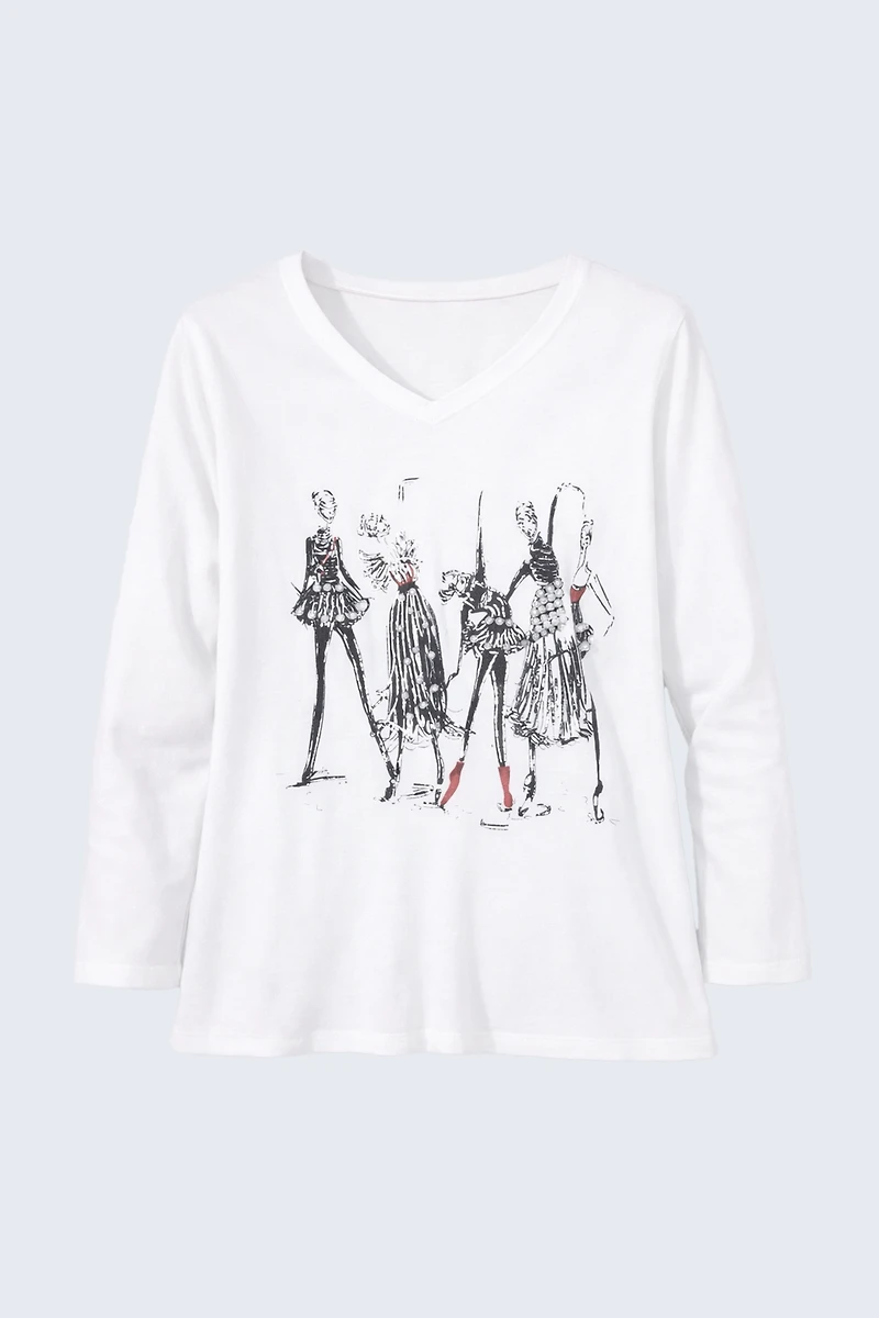 Ballerina print sweater