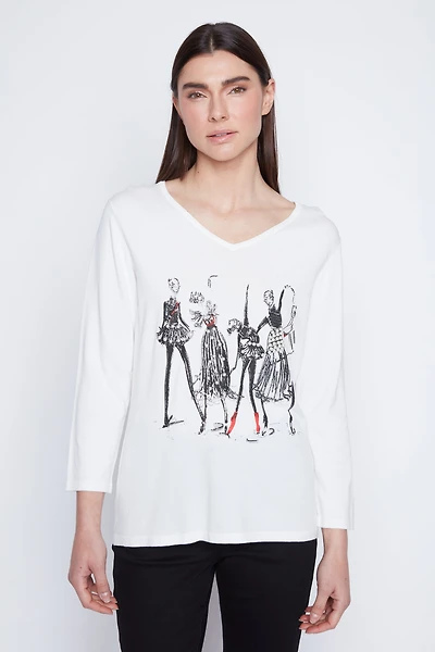 Ballerina print sweater