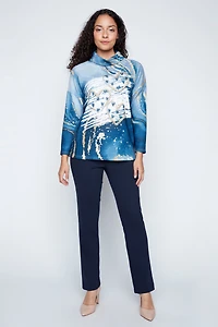 Indigo hearts cowl neck top