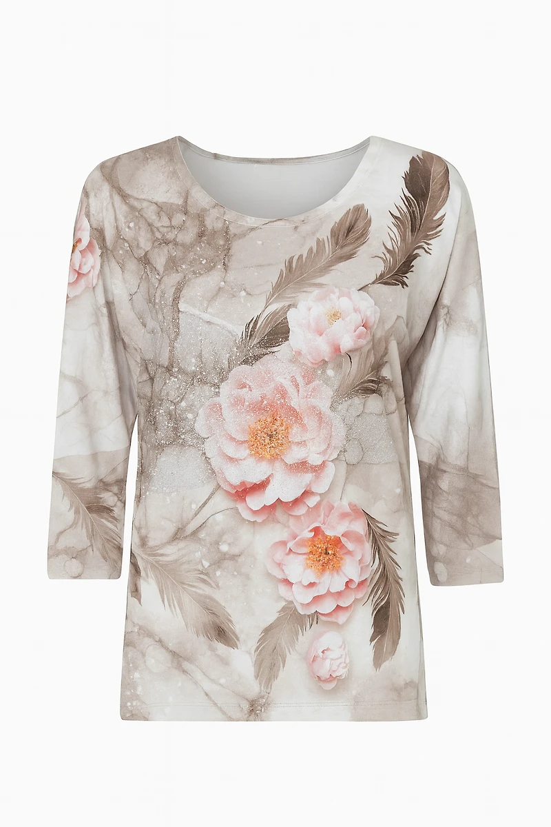 Floral knit with lurex tunic