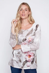 Floral knit with lurex tunic