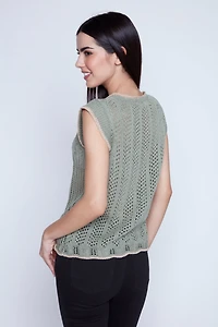 Le pull en crochet à détail patchwork