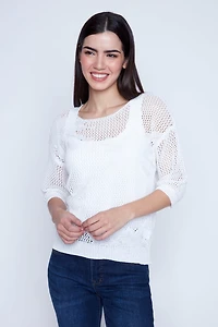 Floral crochet sweater