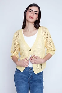 Lurex crochet cardigan