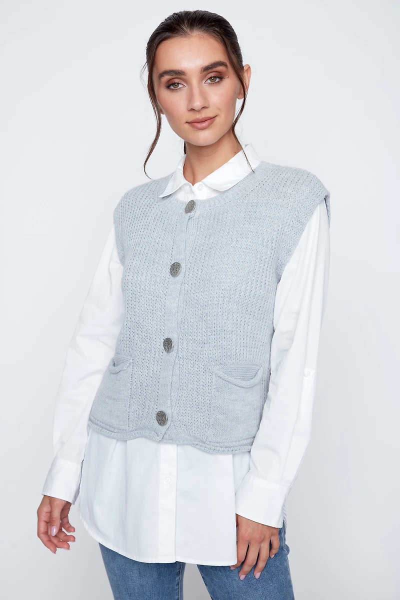 Le gilet côtelé avec poches