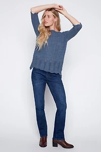 Cable front sweater