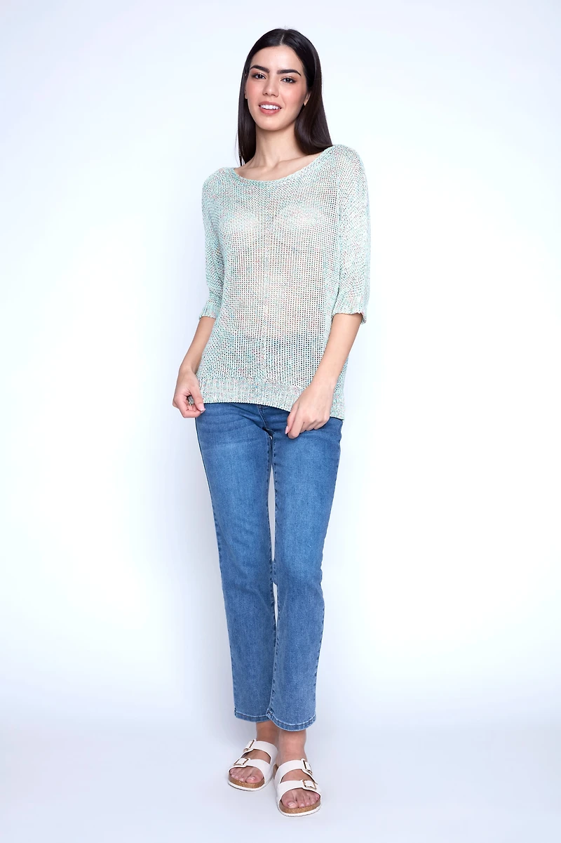 Melange crochet sweater