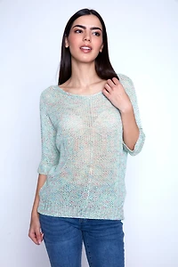 Melange crochet sweater