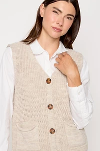 Lurex Button Front Vest