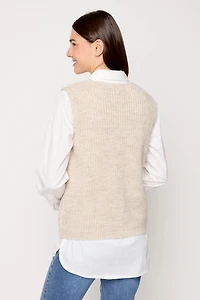 Lurex Button Front Vest