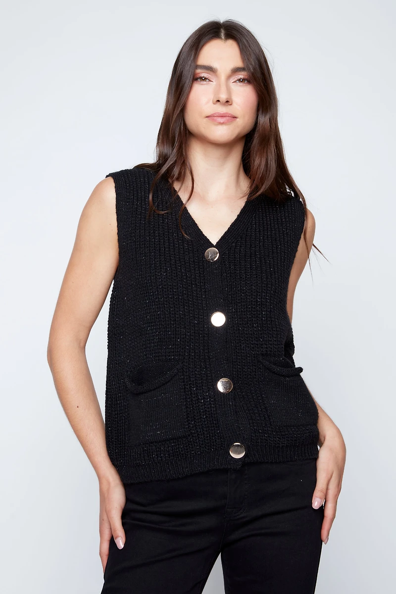 Sweater vest with pockets