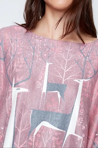 Deer print sweater