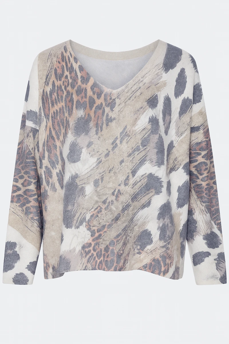Abstract animal print sweater