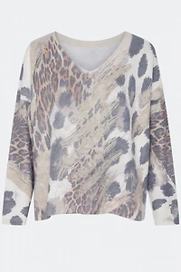 Abstract animal print sweater