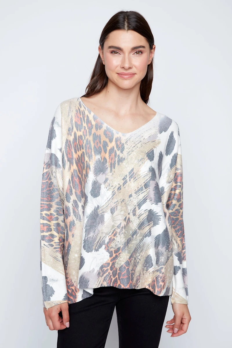 Abstract animal print sweater