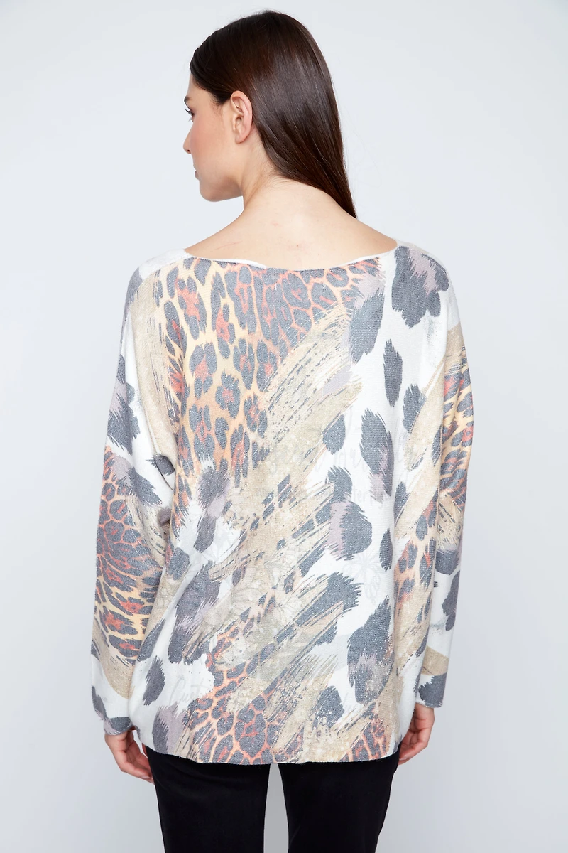 Abstract animal print sweater