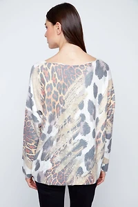 Abstract animal print sweater