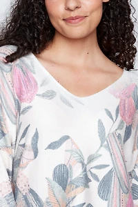 Leaf print sweater
