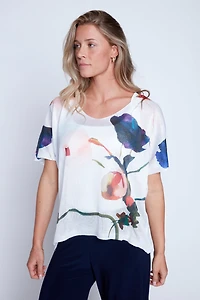 Floral print light weight sweater