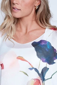 Floral print light weight sweater