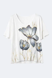 Big floral print light weight sweater