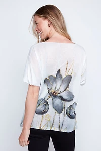 Big floral print light weight sweater