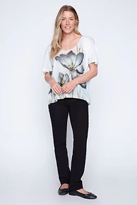 Big floral print light weight sweater