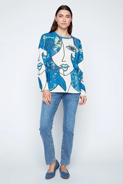 Picasso print lurex top
