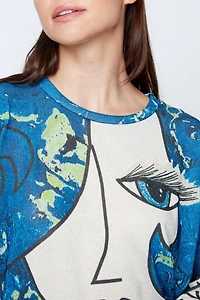 Picasso print lurex top