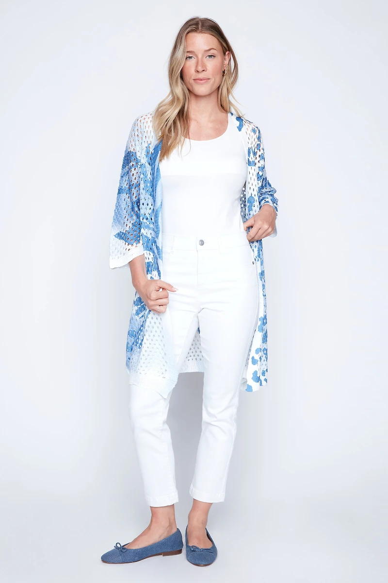 Animal print crochet cardigan