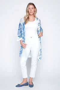 Animal print crochet cardigan