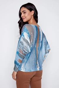 Brush strokes print sweater