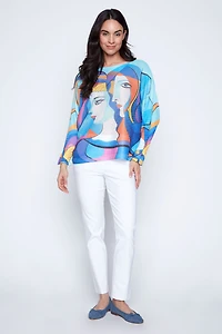 Picasso print knit sweater