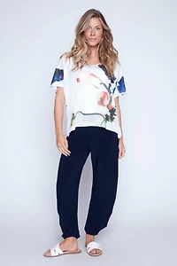 Floral print light weight sweater