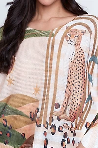 Tiger print knit sweater