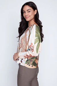 Tiger print knit sweater