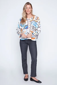 Picasso print knit sweater