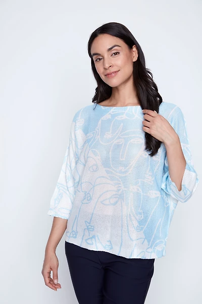 Picasso print knit sweater