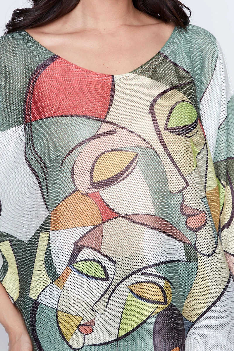 Picasso print knit sweater