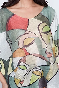 Picasso print knit sweater