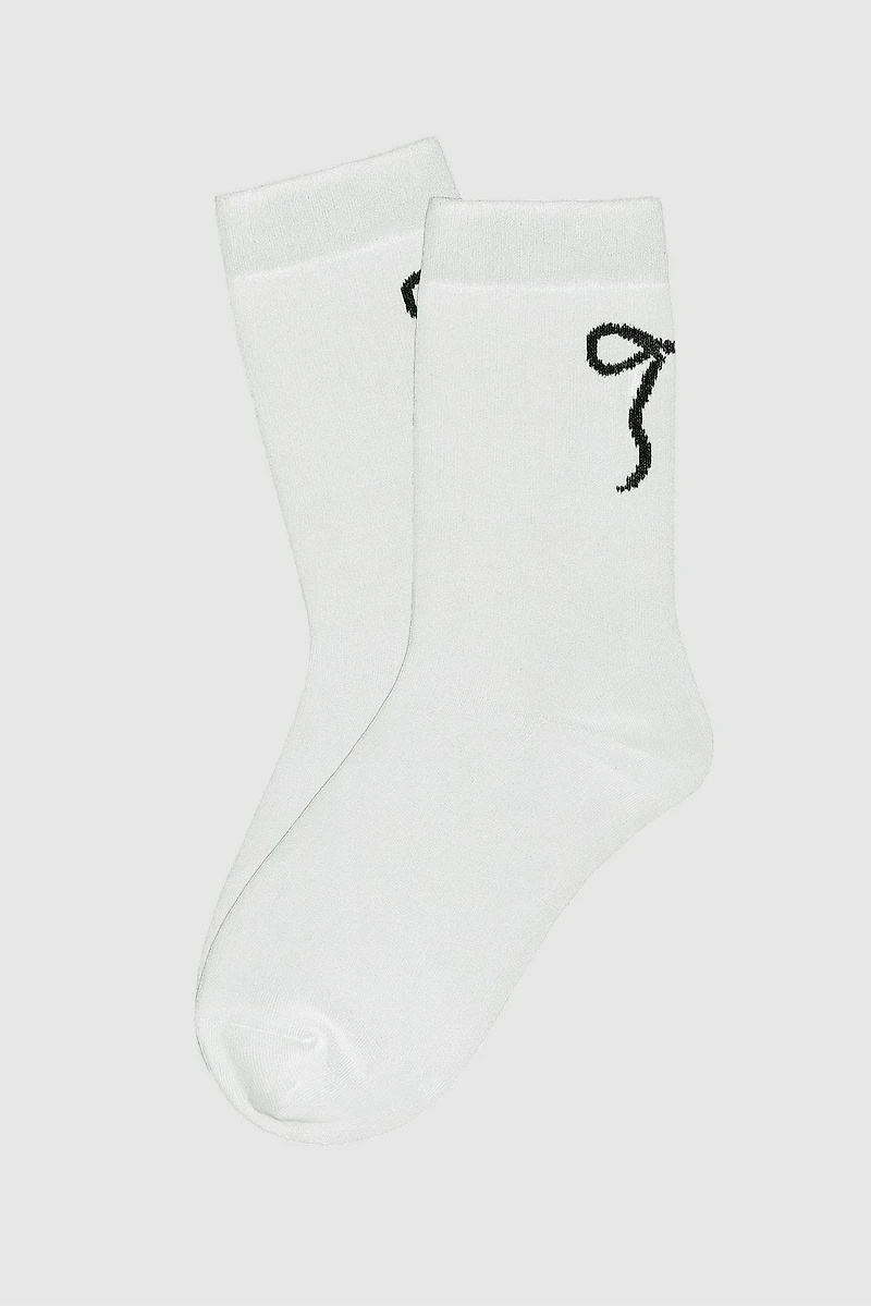 Back bow detail socks