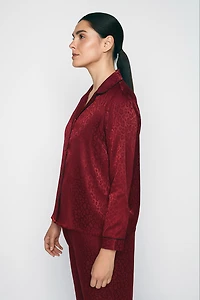 Animal print satin pyjama set