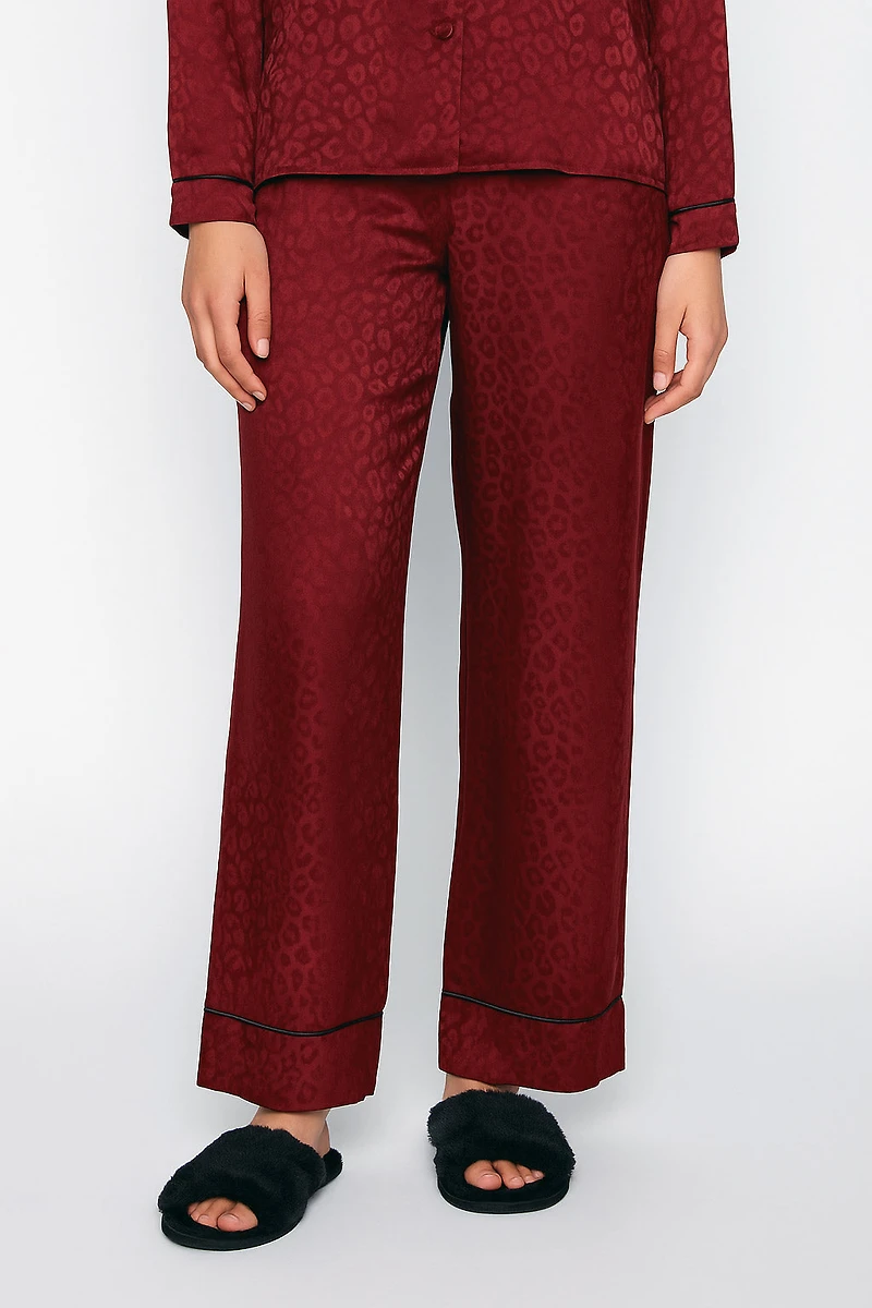 Animal print satin pyjama set