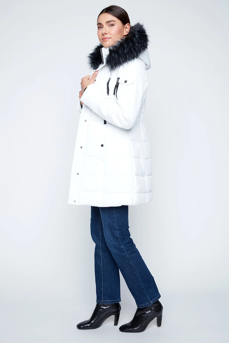 Fur hood puffer jacket