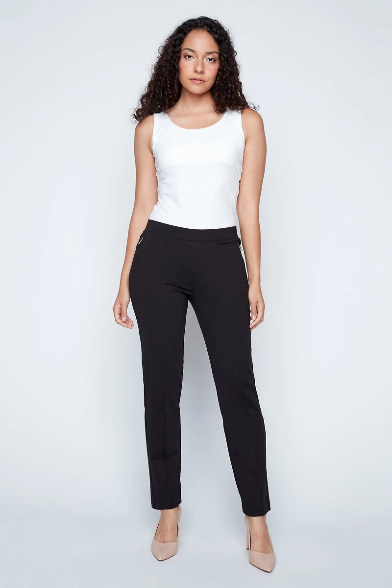 Pull on pdr pant with pintuck detail