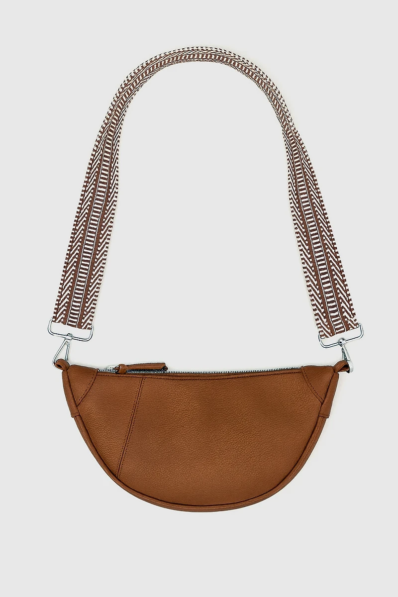 Side kick bag with printed strap