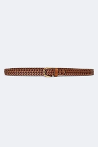 Woven leather belt