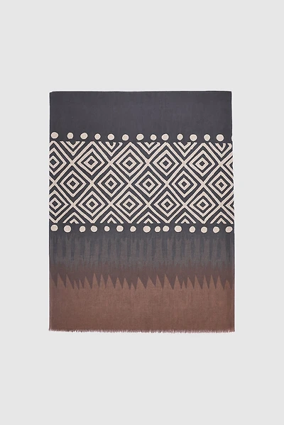 L'écharpe à imprimé bordure aztèque